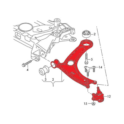 Verkline Spherical Tubular Roll Correction Front Wishbones Golf MK7 Leon 5F
