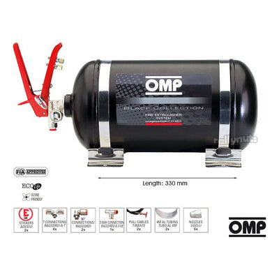 OMP Black Series Fire Extinguisher Kit MSA FIA